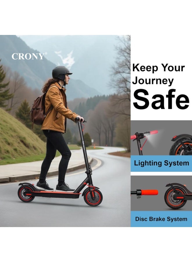 Crony M365 app Fast E-Scooter For Kids/Teens, Up To 45km/H, 250w Motor, 36v 7.8ah Battery, 8.5"Tires, App Controlled Lightweight Foldable With Led Headlights High-Speed Electric Scooter, Anti-Slip Deep-Tread Rubber Tires, Rear Disc Brake, 120kg Max Load, Smart Scooter With App Connectivity, Portable Aluminum Frame For Adults, Heavy-Duty, Travel-Ready Design – Red - Image 4